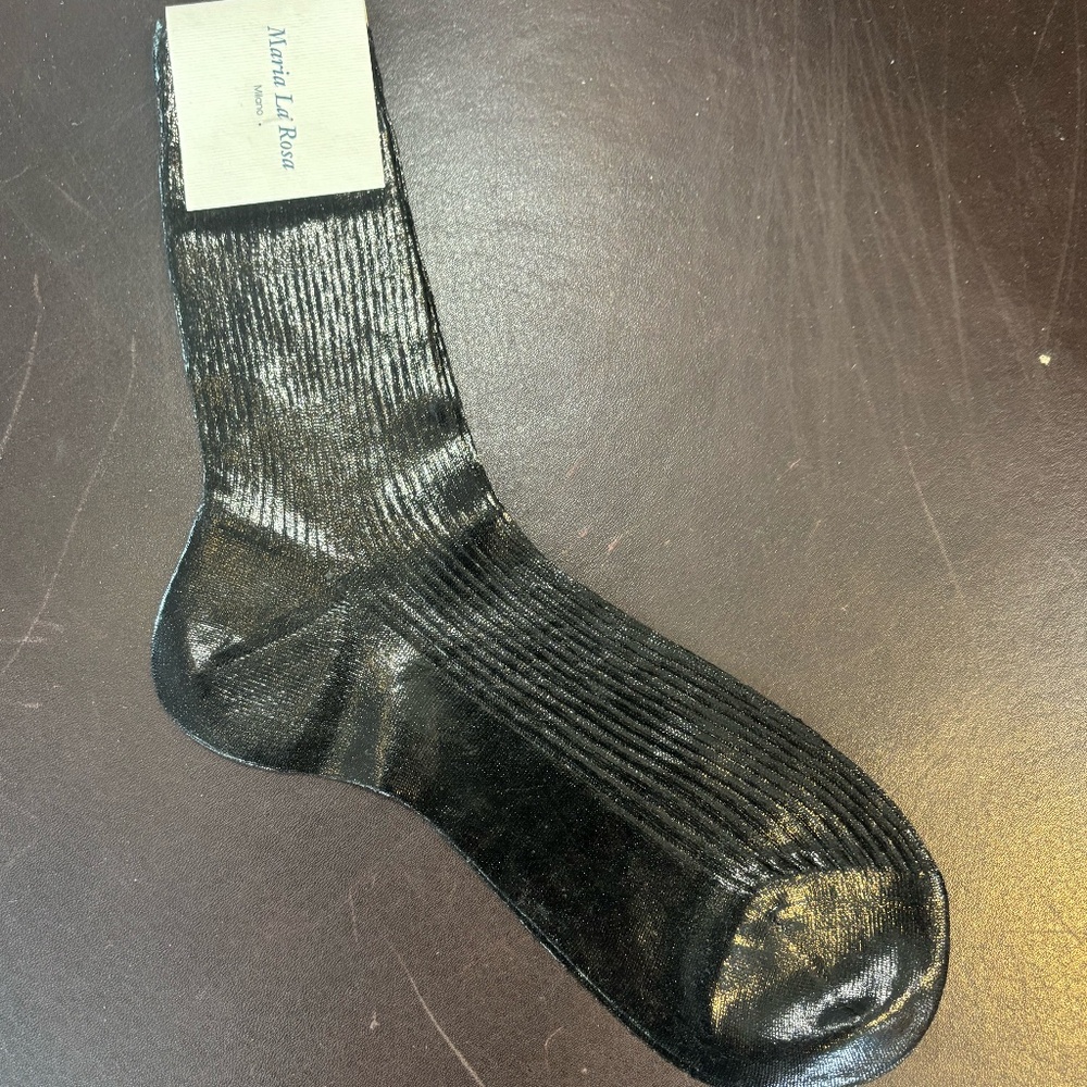 Maria La Rosa Laminated Socks In Black